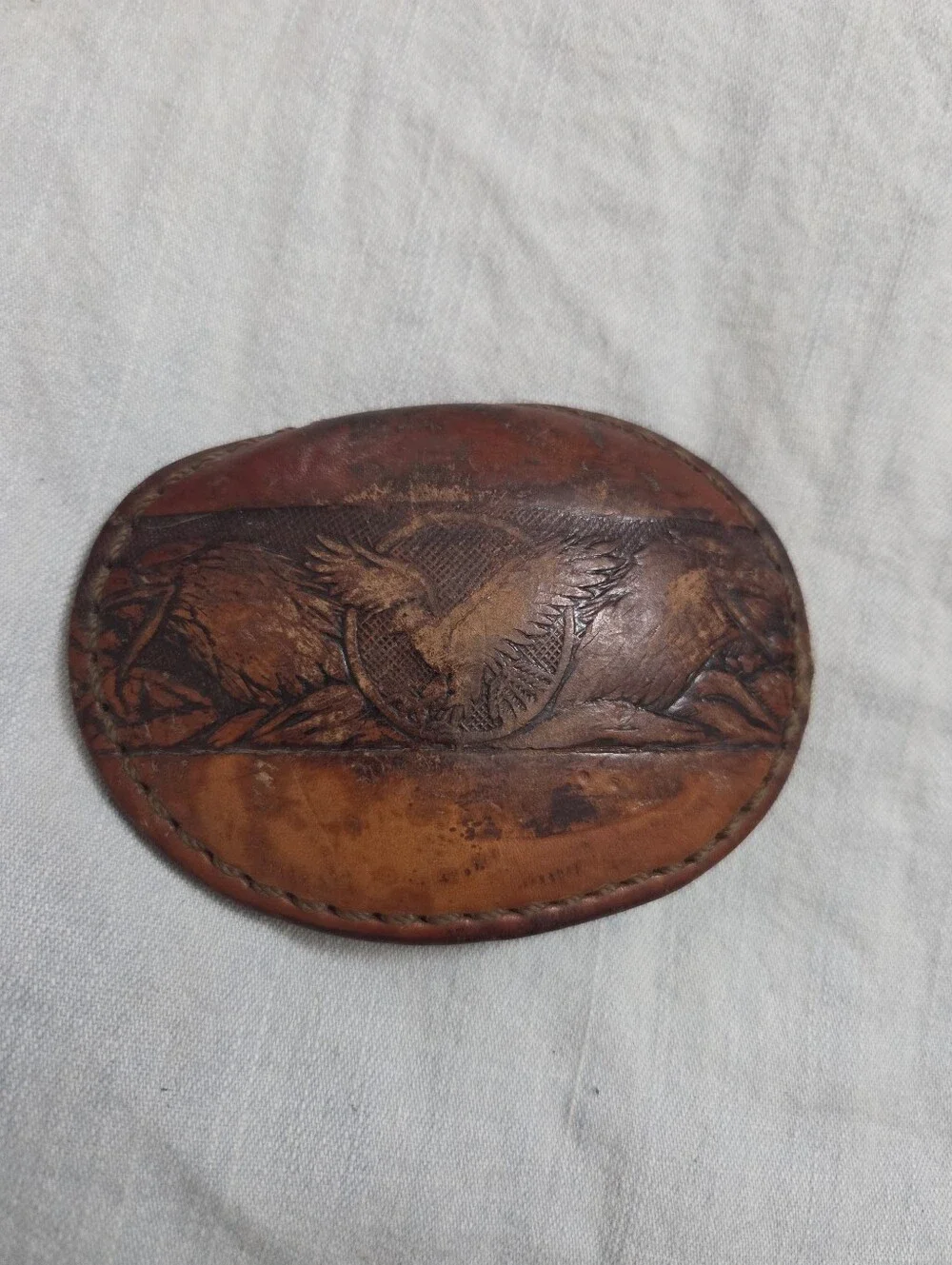 3 Vintage 1970s Leather Belt Buckles